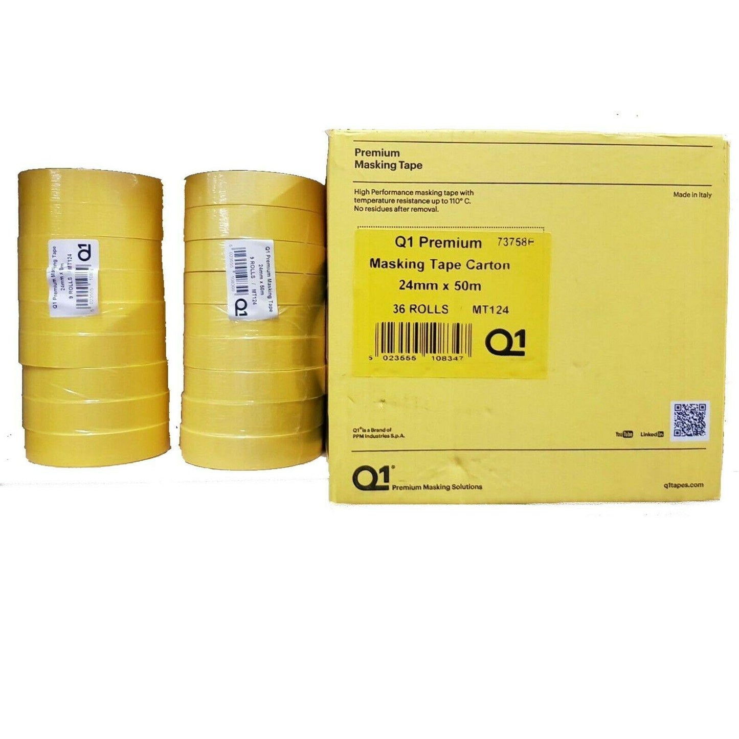Q1 Premium Yellow Masking Tape 1.5"