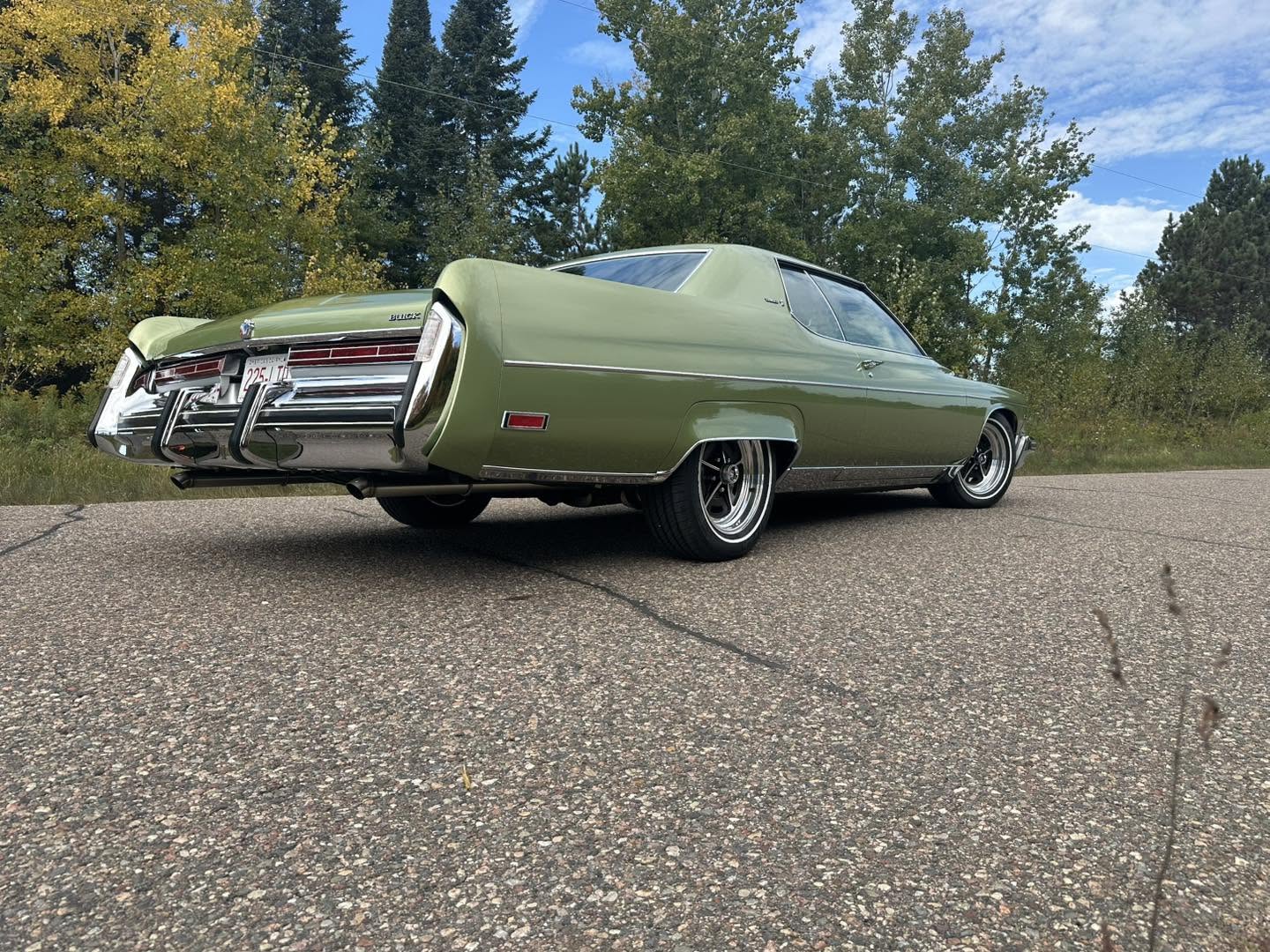 Rear angle of the finished Buick Leaf Green Electra